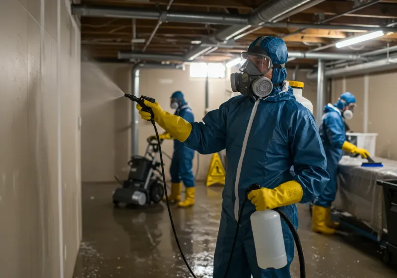 Basement Sanitization and Antimicrobial Treatment process in Grandview Plaza, KS